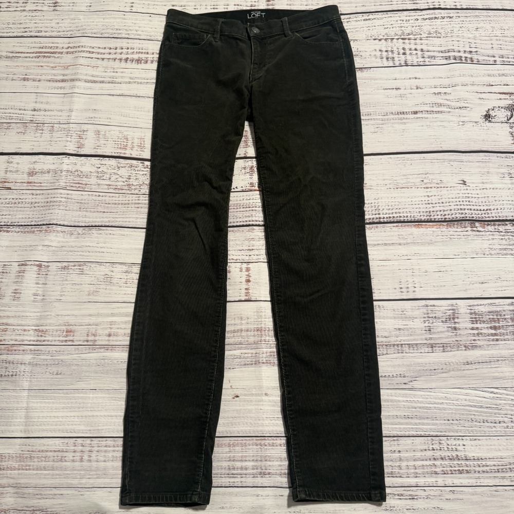 Loft Modern‎ Skinny Corduroy Pants Green Women's Size 2 (Fits 28x29)
